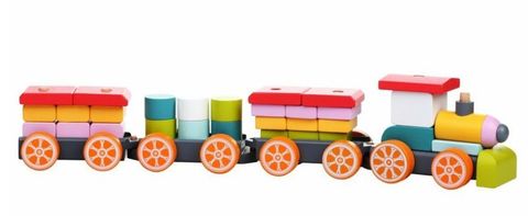 Obrázek produktu: Vláček tři vagony -  dřevěná skládačka 35 dílů