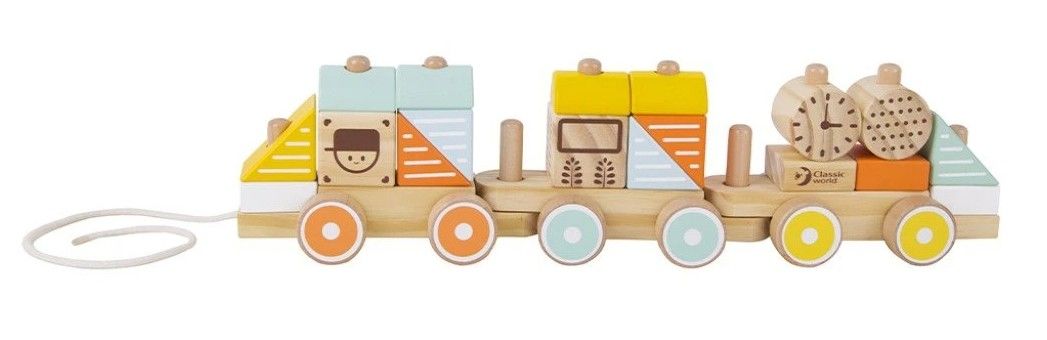 Vlak dřevo tahací 21 dílků