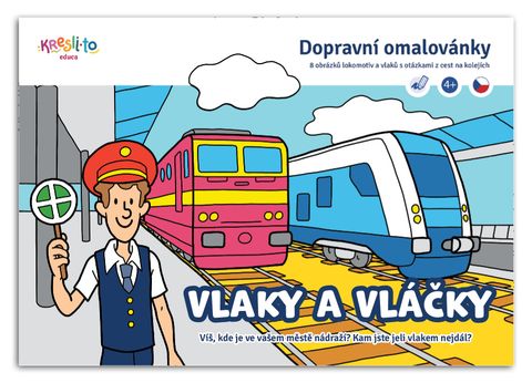 Obrázek produktu: Vlaky a vláčky - dopravní omalovánky