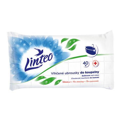 Obrázek produktu: Vlhčené úklidové ubrousky Linteo - do koupelny - 40 ks