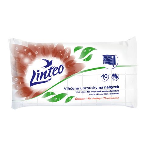 Obrázek produktu: Vlhčené úklidové ubrousky Linteo - na nábytek - 40 ks