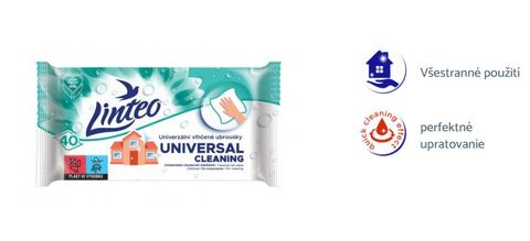 Obrázek produktu: Vlhčené úklidové ubrousky Linteo - univerzální - 40 ks