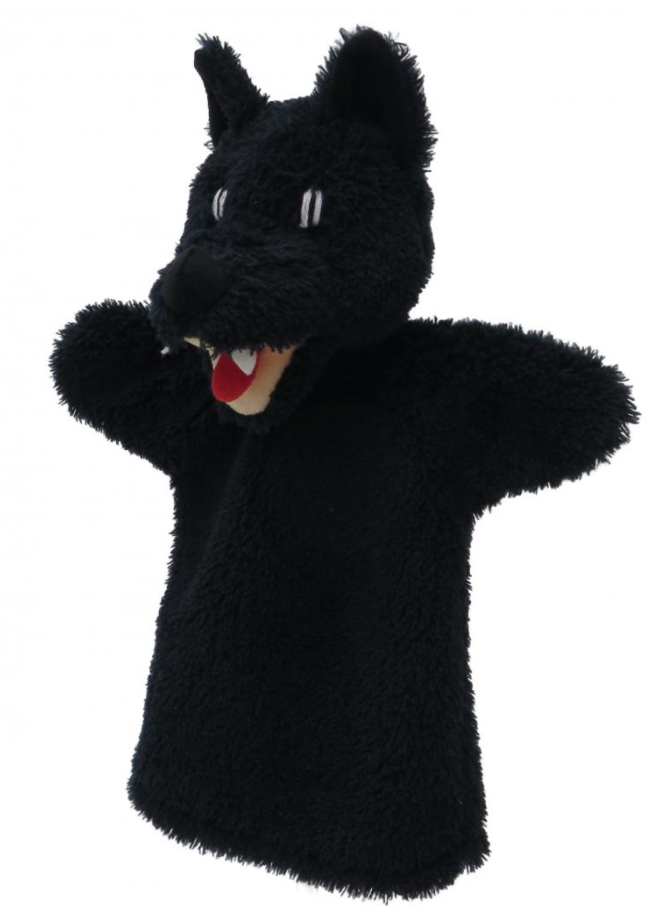 Vlk černý 28 cm, maňásek