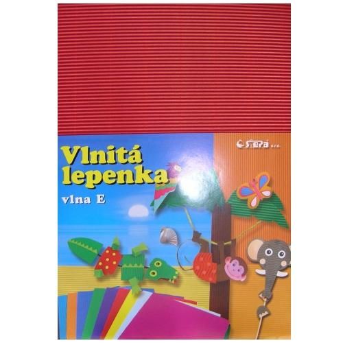 Vlnitý papír 260 g - 34,5 × 24,5 cm - 10 listů - červená