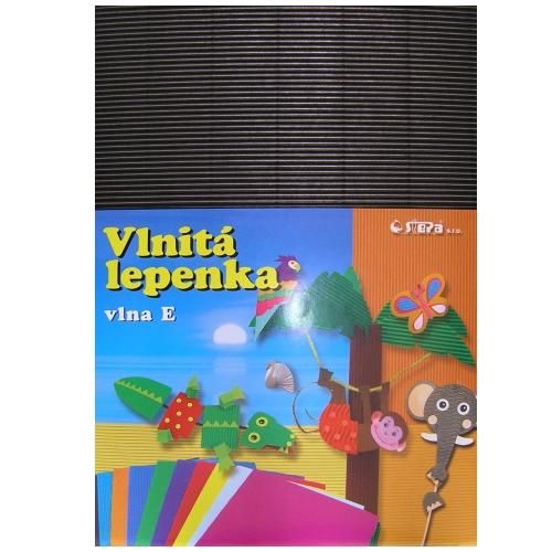 Vlnitý papír 260g - 34,5 × 24,5 cm - 10 listů - černá