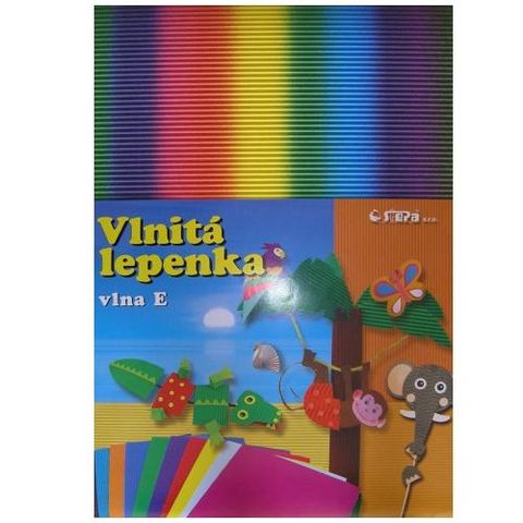 Obrázek produktu: Vlnitý papír 260g - 34,5 × 24,5 cm - 10 listů - duha
