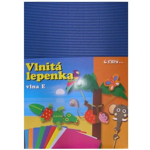 Obrázek produktu: Vlnitý papír 260g - 34,5 × 24,5 cm - 10 listů - modrá