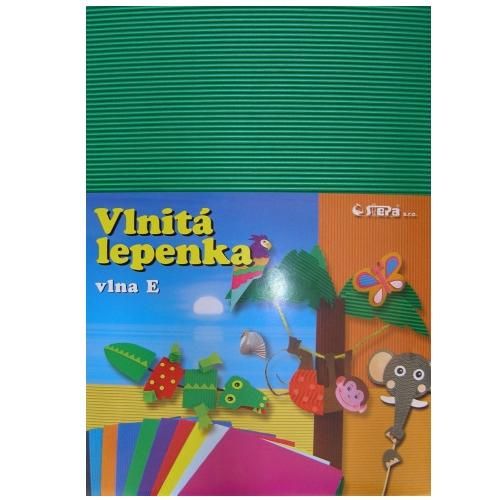 Vlnitý papír 260g - 34,5 × 24,5 cm - 10 listů - zelená