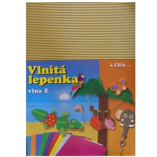 Vlnitý papír 260g - 34,5 × 24,5 cm - 10 listů - zlatá