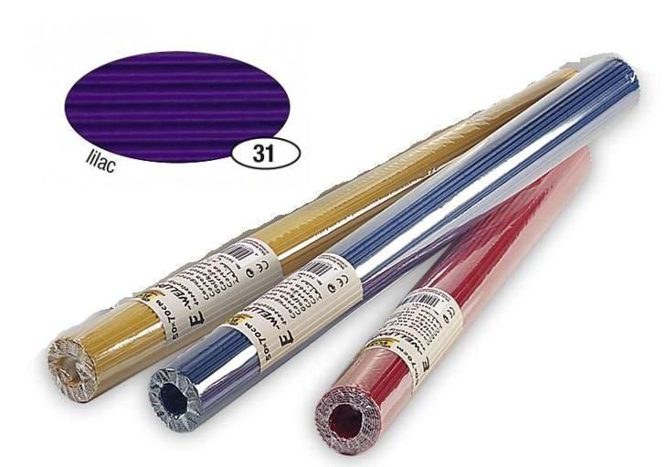 Vlnitý papír, role 50 × 70 cm - barva fialová