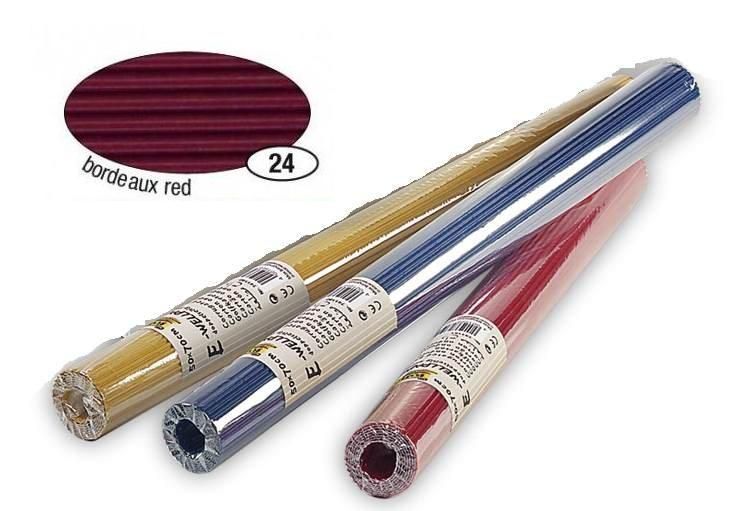 Vlnitý papír, role 50 × 70 cm - barva vínová