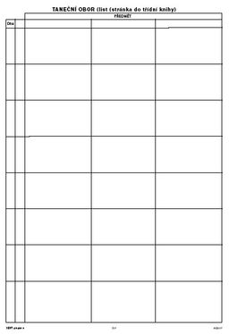 Obrázek produktu: Vložka do třídní knihy pro skupinové vyučování - taneční obor