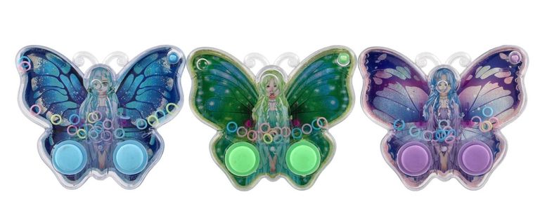 Teddies Vodní hra hlavolam 13x11cm plast motýl 3 barvy 12 ks v boxu