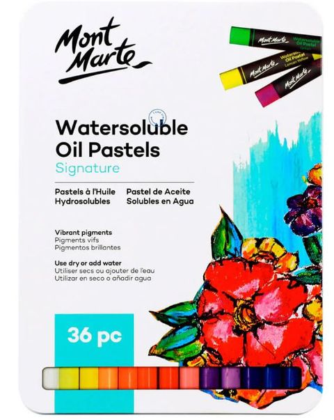 Obrázek produktu: Vodou rozmyvatelné olejové křídy Mont Marte, 36 ks, kovový box