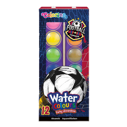 Obrázek produktu: Vodové barvy Colorino 12 barev a štětec - Fotbal