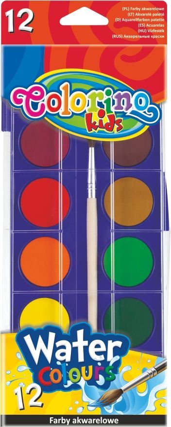 Obrázek produktu: Vodové barvy Colorino se štětcem, 12 barev