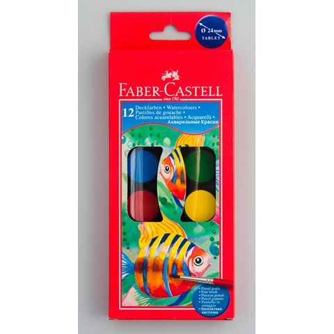 Obrázek produktu: Vodové barvy Faber-Castell - 24mm, 12 barev
