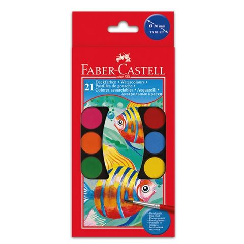 Obrázek produktu: Vodové barvy Faber-Castell - 30mm, 21 barev
