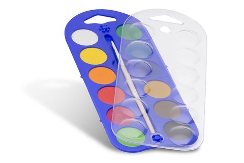 Obrázek produktu: Vodové barvy PRIMO, Ø 25mm, 12 barev + štětec