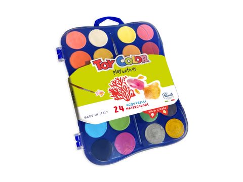 Obrázek produktu: Vodové barvy Toy Color - 24 barev včetně zlaté a stříbrné