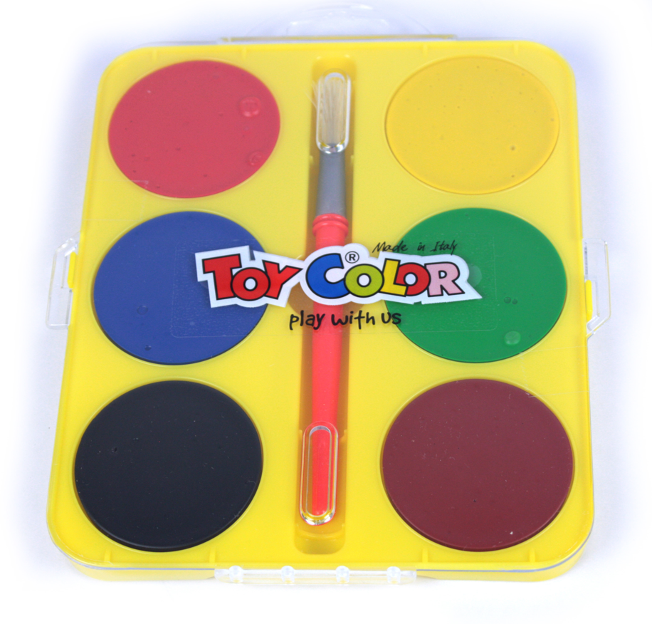 Vodové barvy TOY COLOR MAXI - 57 mm - 6 barev