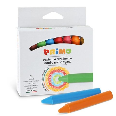 Obrázek produktu: Voskové pastelky PRIMO JUMBO,13 × 85 mm, 8 ks, papírový obal