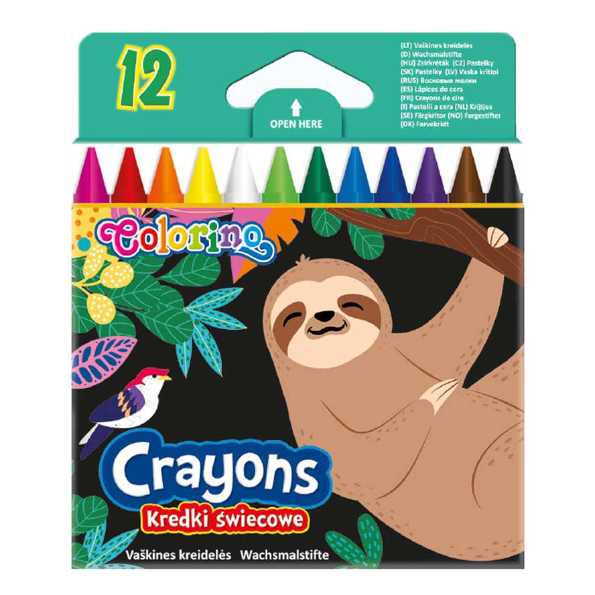 Voskovky Colorino - Lenochod, 12 barev