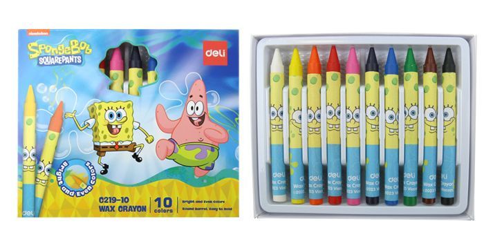 Voskovky DELI SPONGEBOB kulaté - sada 10 barev