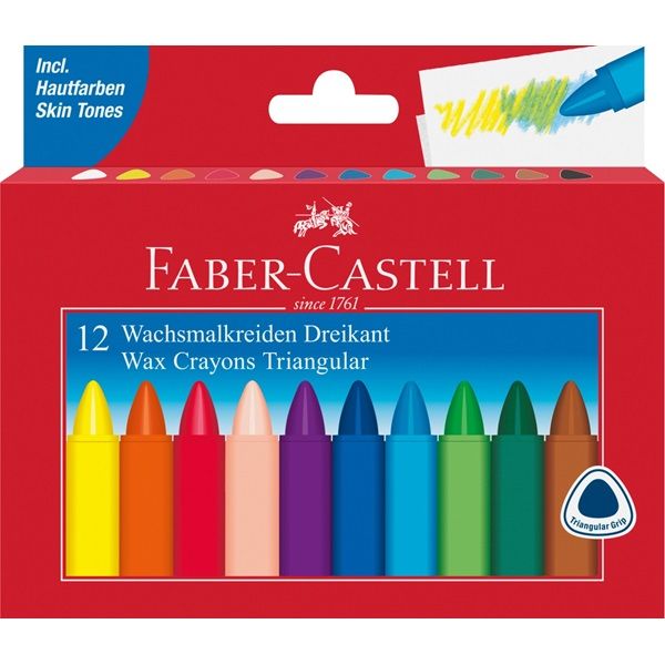 Voskovky Faber-Castell trojhranné, 12 ks
