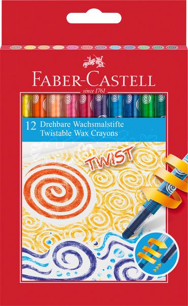 Voskovky Faber Castell Twist v plas. pouzdře pap.krab. 12ks Faber-Castell