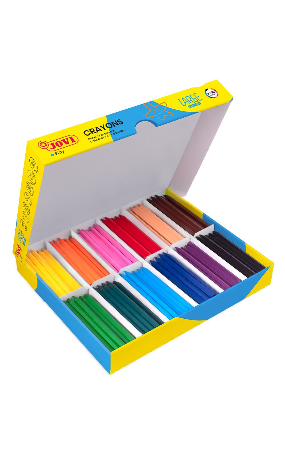 Voskovky Plasticolor JOVI 12 barev - šestihranné, 300 ks