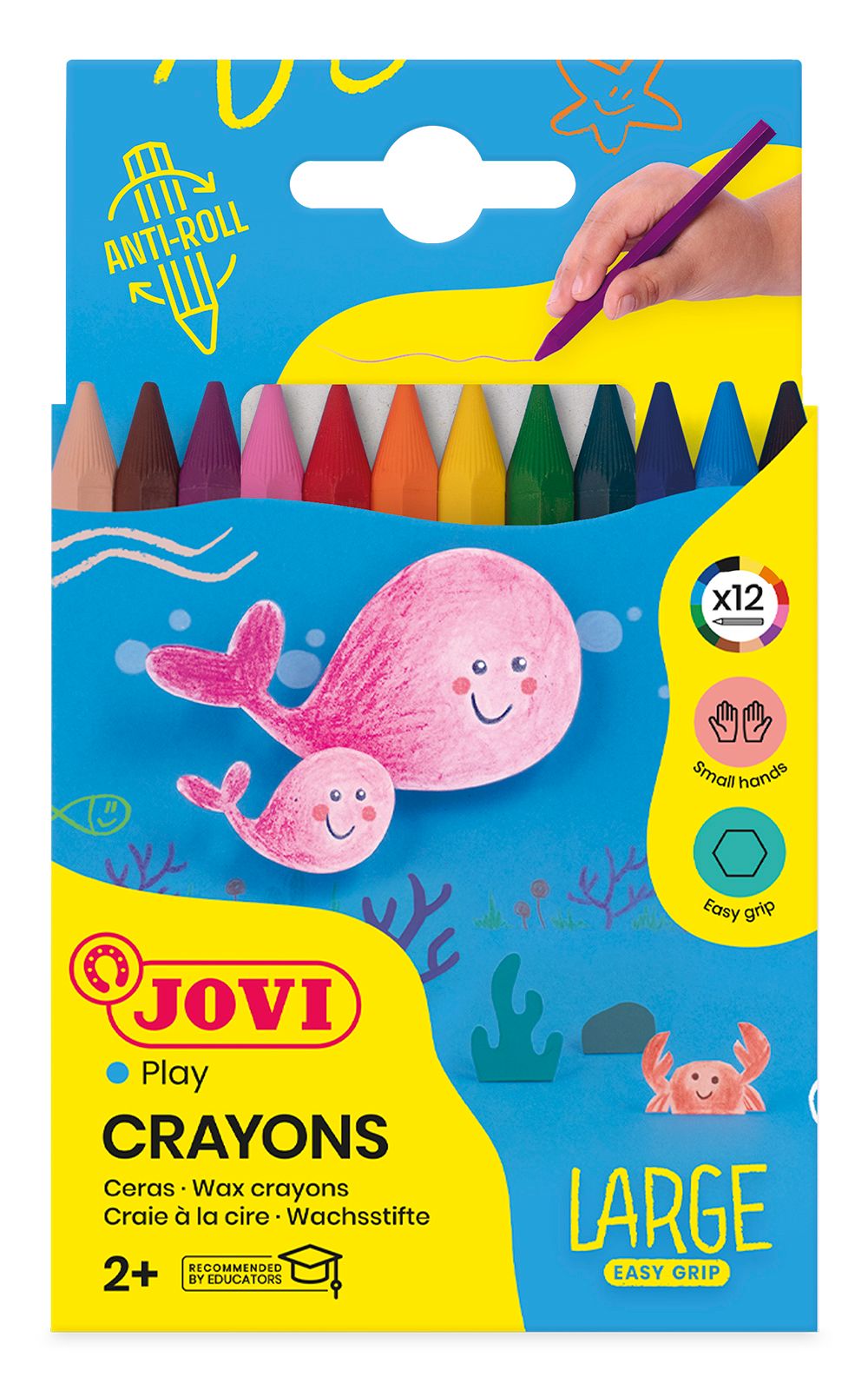 Voskovky Plasticolor JOVI - šestihranné, 12 ks