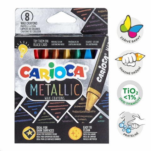 Obrázek produktu: Voskovky trojhranné Carioca Metallic - 8 ks