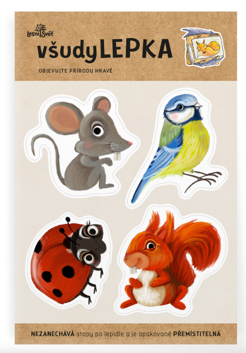 Obrázek produktu: VšudyLEPKA vel. 1 - myš, sýkorka, beruška, veverka