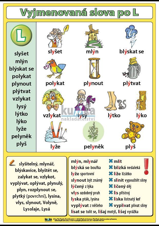 Vyjmenovaná slova po L A4 (30x21 cm)
