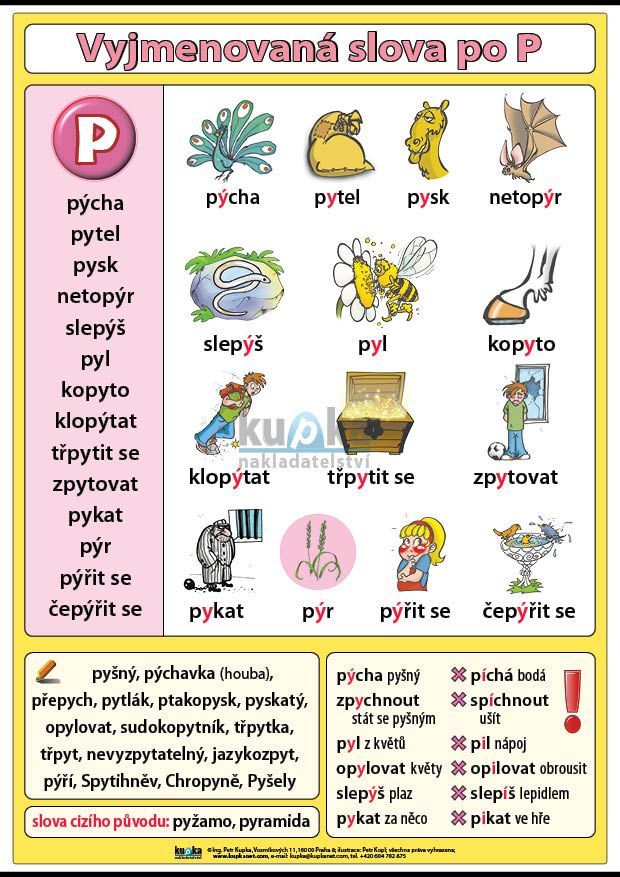 Vyjmenovaná slova po P A4 (30x21 cm)