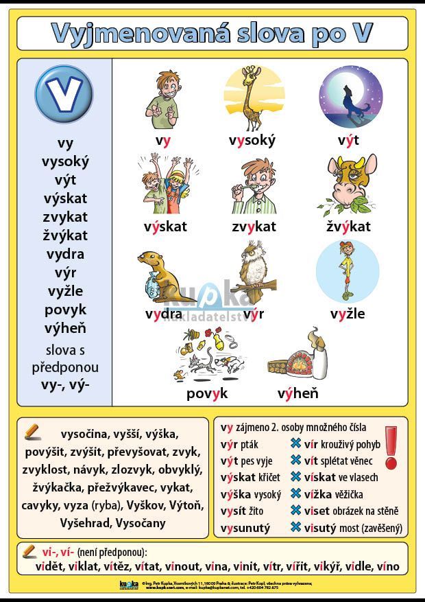 Vyjmenovaná slova po V A4 (30x21 cm)