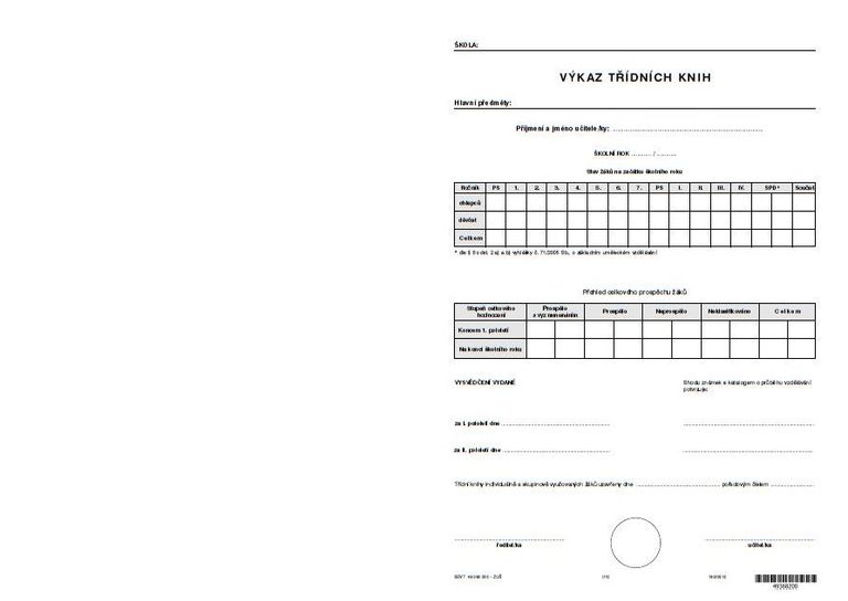 Výkaz třídních knih