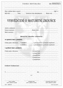 Obrázek produktu: Vysvědčení o maturitní zkoušce ve vybraných výtvarných oborech, tisk QR kódu