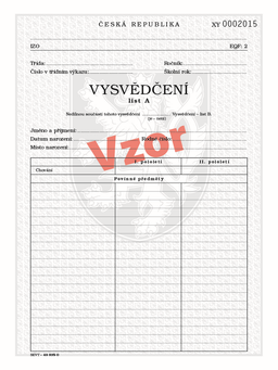 Obrázek produktu: Vysvědčení o získání základního vzdělání v základní škole pro tisk QR kódu