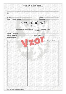 Obrázek produktu: Vysvědčení pro základní školu - list A (klasifikace) do 10 povinných předmětů