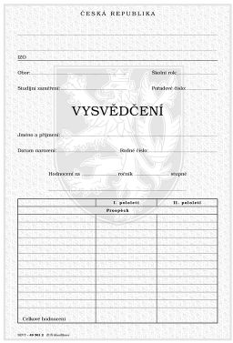 Obrázek produktu: Vysvědčení pro ZUŠ - klasifikace