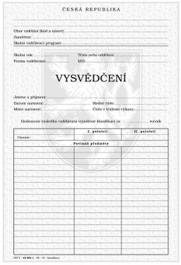 Obrázek produktu: Vysvědčení SŠ a konzervatoře ročníkové - 18 povinných předmětů