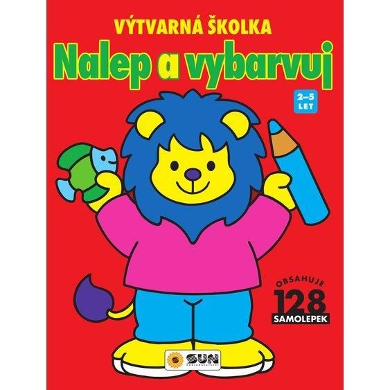 Výtvarná školka červená - nalep a vybarvuj