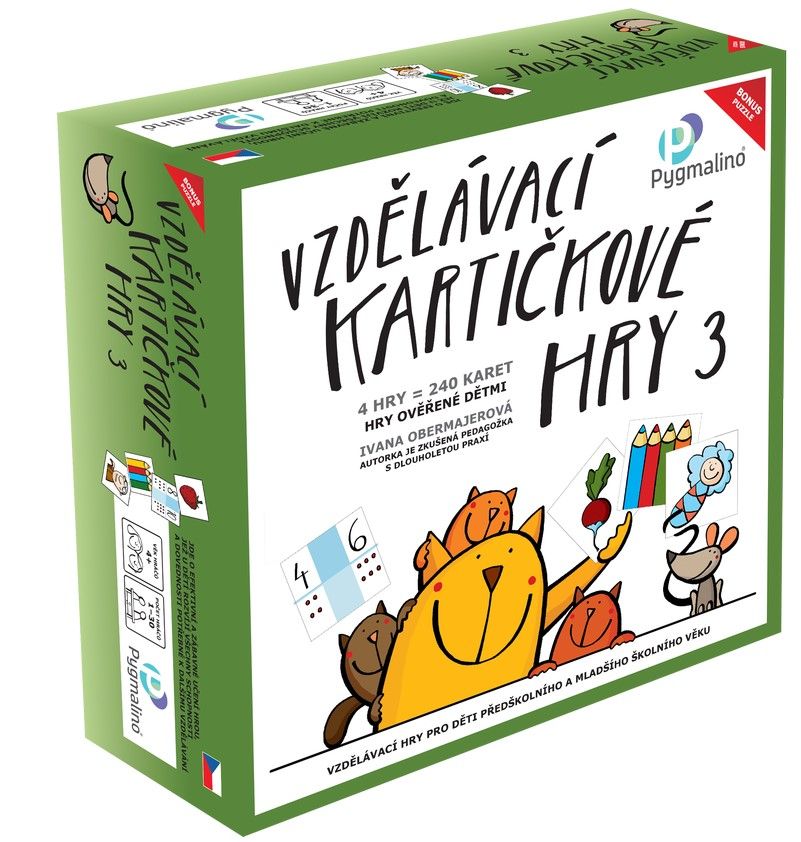 Vzdělávací kartičkové hry 3, soubor 4 her (240 karet)