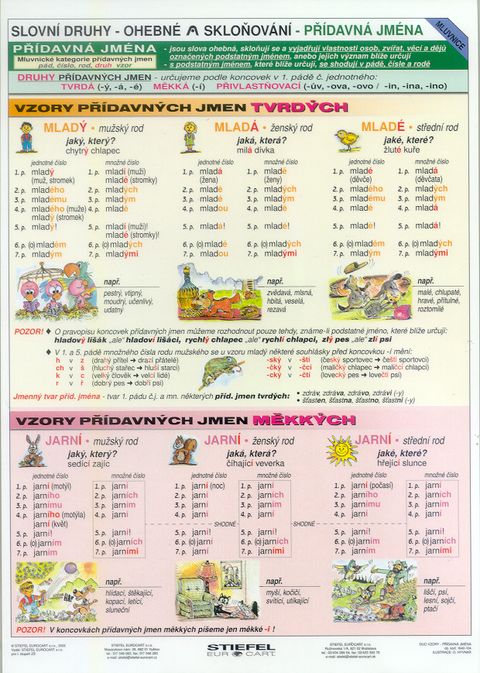 Obrázek produktu: Vzory - Přídavná jména - tabulka A4
