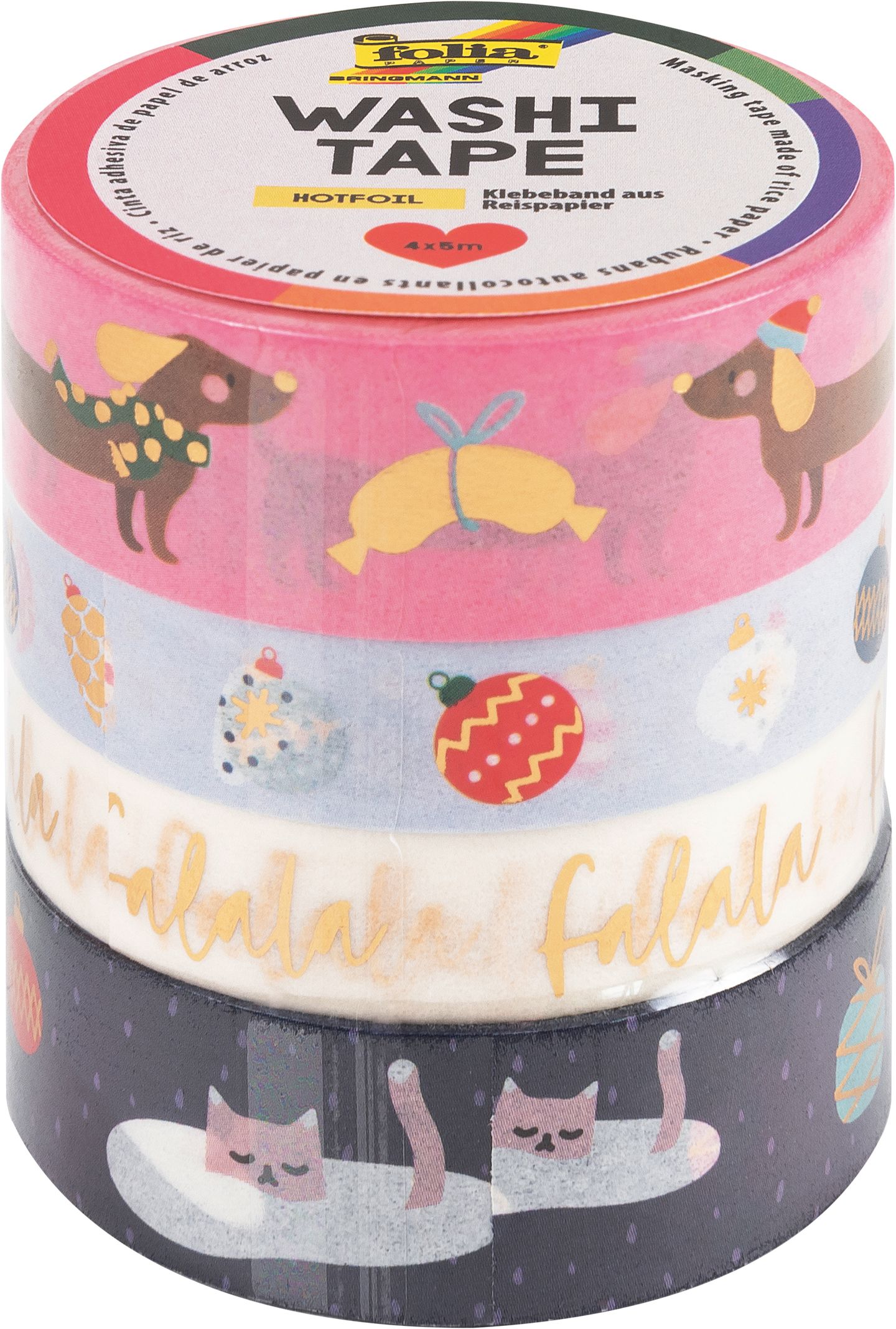 Washi páska - "FALALA" - 4 ks