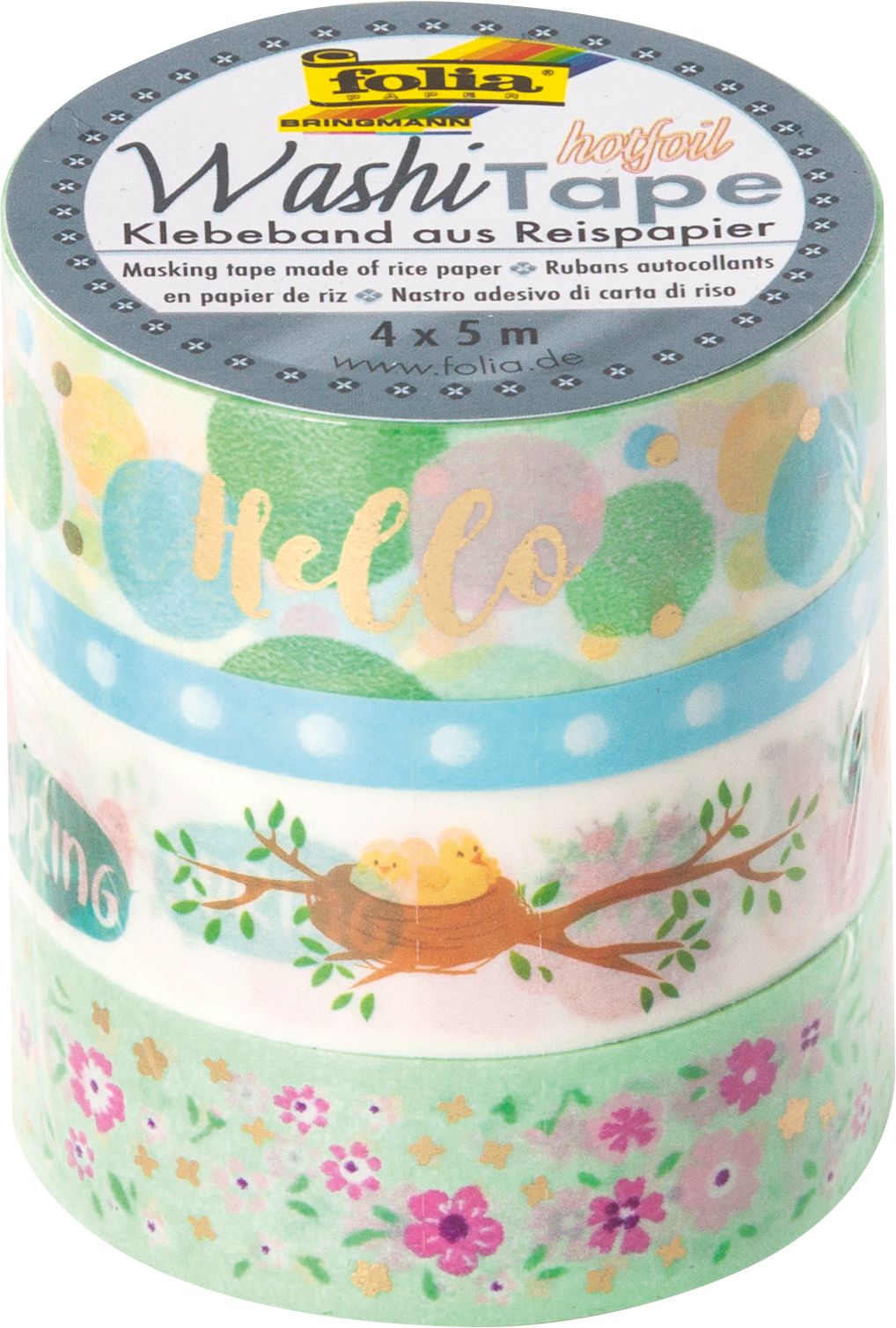 Washi Tape - dekorační lepící páska - 4 ks - JARO