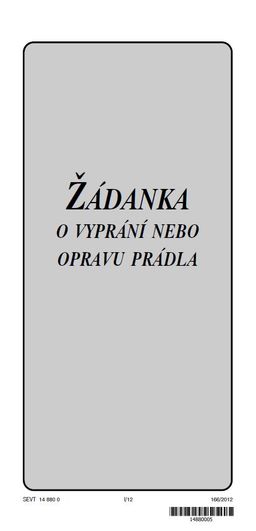 Obrázek produktu: Žádanka o vyprání nebo opravu prádla