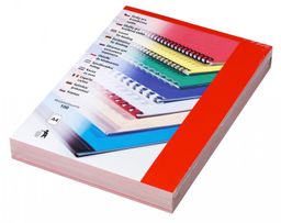 Obrázek produktu: Zadní desky Chromolux - leštěný karton 250 g, červený A4 (100 ks)